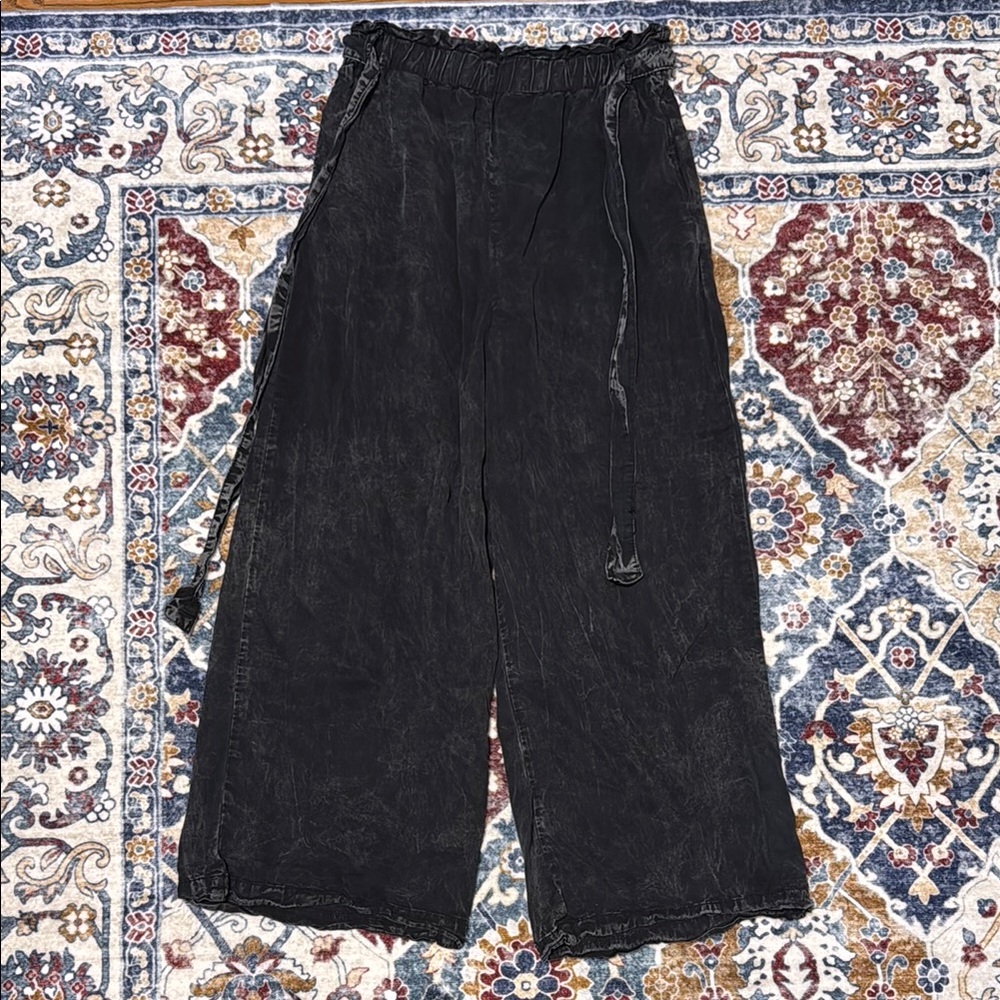 Men's Black Wide-Leg Pants